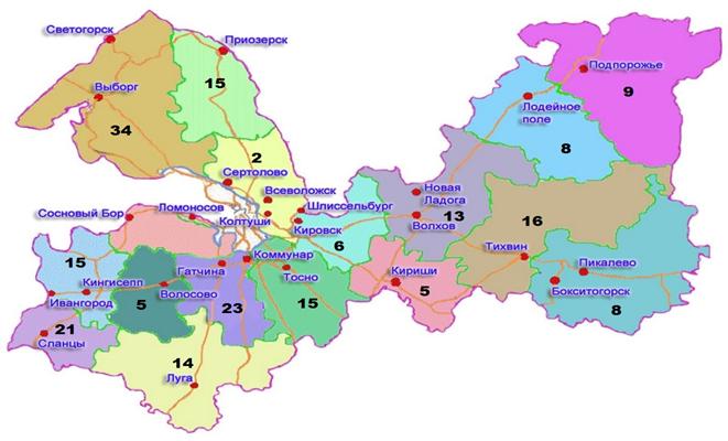 Карта подпорожья ленинградской